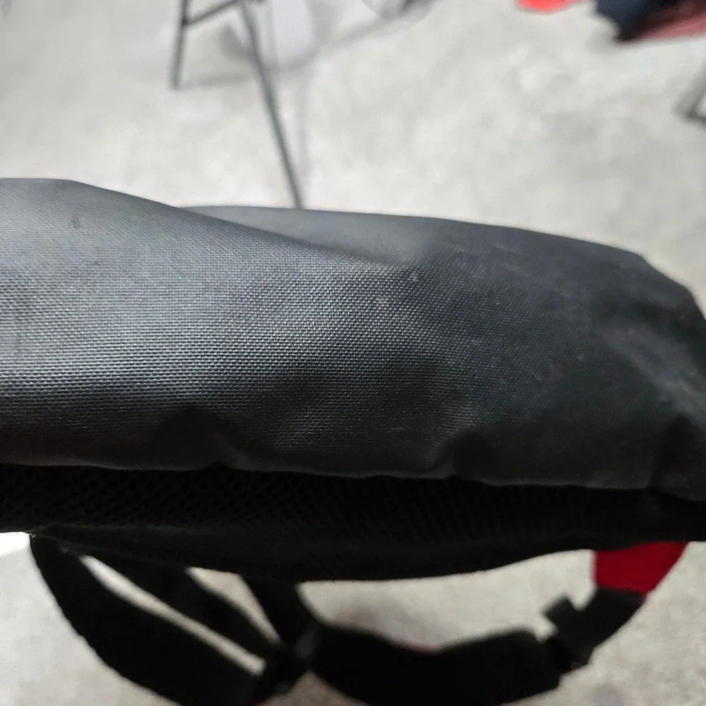 Nike Red Black Swoosh Backpack School Sports Gym Bag Ripstop Padded Straps
